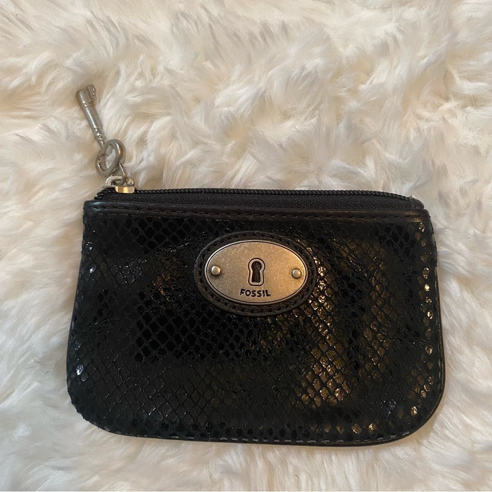 Fossil Coin Pouch in Black